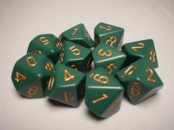 Opaque D10 Dusty Green/Gold (10)