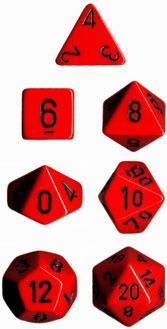 Chessex CHX25414 Dice-Opaque Red/Black Set