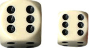 Opaque 16mm D6 Ivory w/ Black (12)