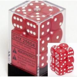 Opaque 16mm D6 Red w/ White (12)