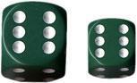 Opaque 16mm D6 Green w/ White (12)