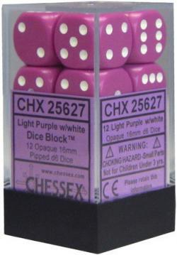 Opaque 16mm D6 Light Purple/White (12)