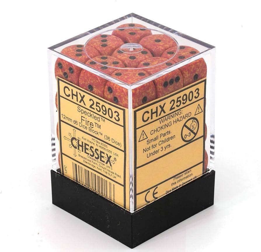 Speckled: Fire Elemental 12mm D6 Dice Set (36)