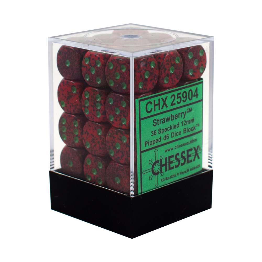 Speckled: Strawberry 12mm D6 Dice Block (36)