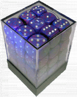 DM3 Speckled 12mm D6 Silver Tetra (36)