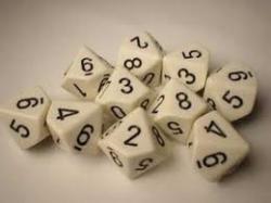 Opaque: Poly D10 White / Black (10)