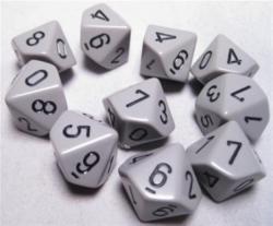 Opaque: Poly D10 Grey / Black (10)