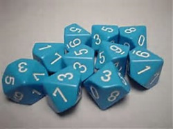 Opaque: Poly D10 Light Blue/White (10)