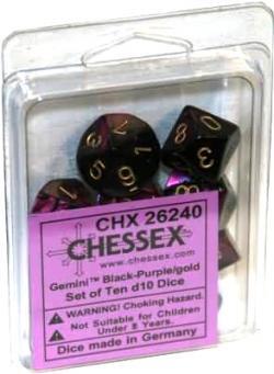 Gemini: Poly D10 Black-Purple/Gold (10)