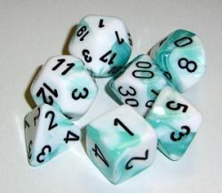 Gemini White-Teal/Black Polyhedral Roleplaying Dice Set (7)