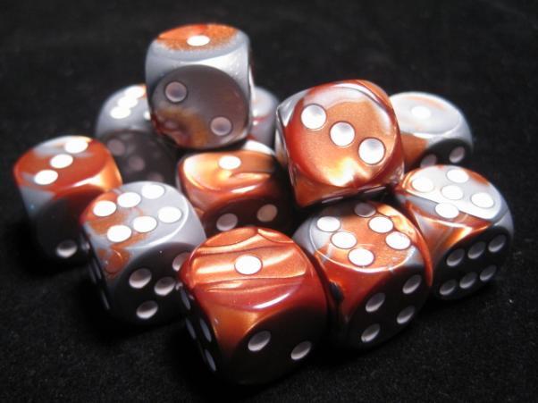 Copper-Steel/White Gemini 16mm d6 (12)