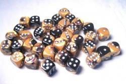 Gemini 12mm d6 Black Gold/Silver Block (36)