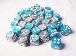 Gemini Steel-Teal/White 12mm D6 (36)