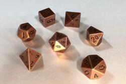 Metal Old Brass Polyhedral Roleplaying Dice Set (7)