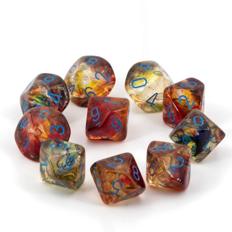 Nebula Primary/turquoise Luminary Set of Ten Luminary d10s