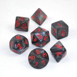 Velvet Black/Red Polyhedral Roleplaying Dice Set (7)