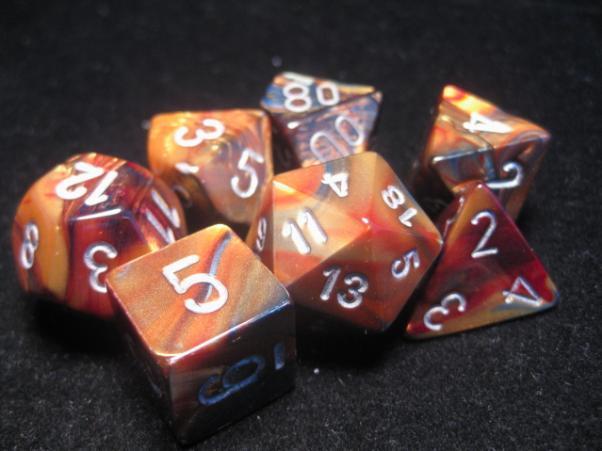Lustrous: Gold/Silver Polyhedral Dice set (7)