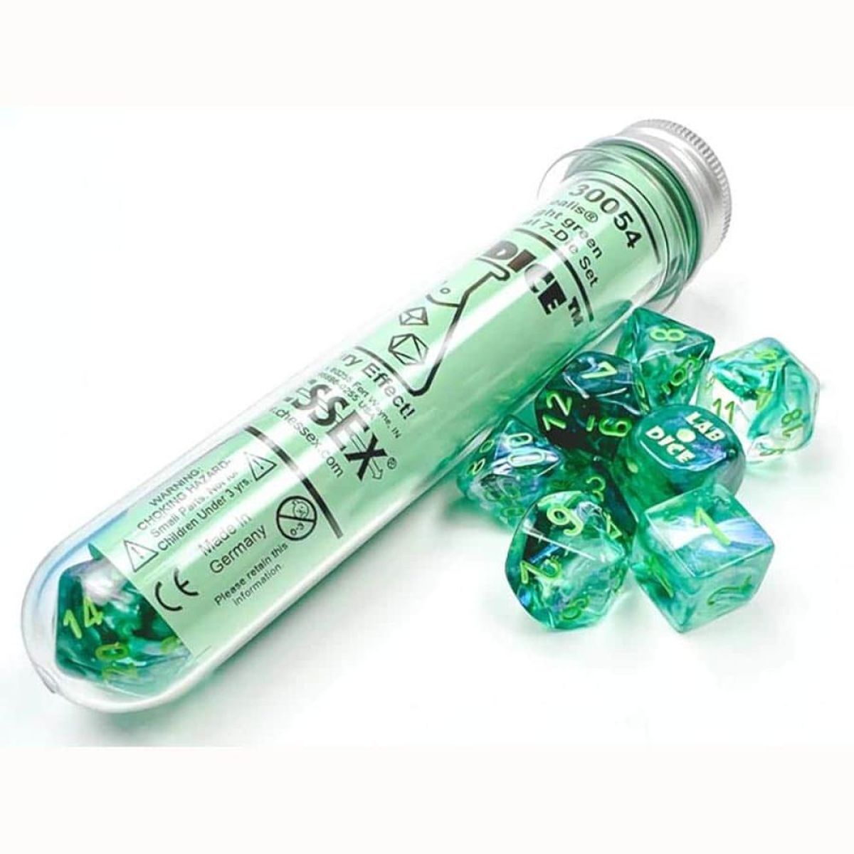 Borealis Kelp/light green Luminary Polyhedral 7-Dice Set