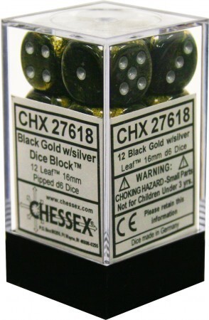 Leaf D6 16mm Black Gold/Silver (12)