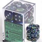 Festive 16mm Green/Silver D6 Dice Set (12)