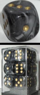 Lustrous 16mm D6 Black/Gold (12)