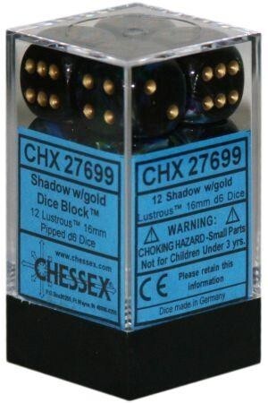 Lustrous 16mm D6 Shadow/Gold (12)