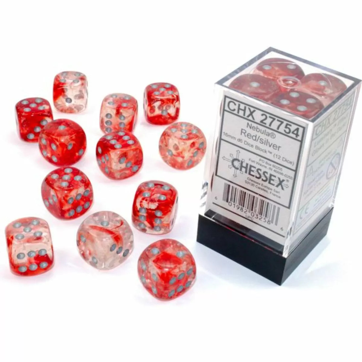 Nebula 16mm d6 Red/Silver Luminary Block (12)