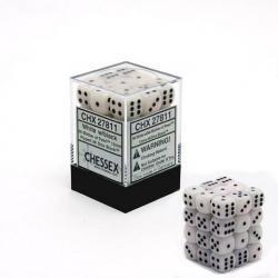 Mother of Pearl: 12mm D6 White / Black Set (36)