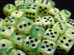 Vortex: 12mm D6 Bright Green / Black Set (36)