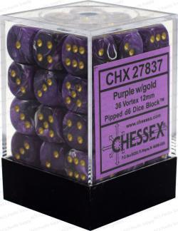 Vortex: 12mm D6 Purple/Gold Set (36)