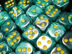 Vortex: 12mm D6 Malachite Green/Yellow Set (36)