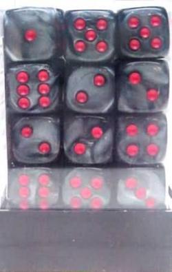 Velvet 12mm D6 Black/Red (36)