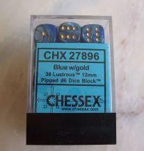 Lustrous: 12mm D6 Blue (36)