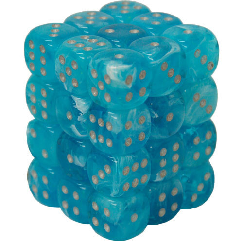 Luminary Sky/Silver 12mm d6 Dice Set (36)