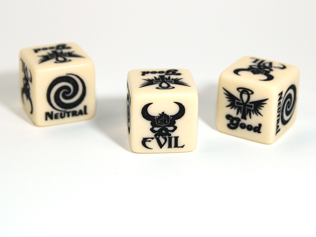 Chessex Custom Dice: Alignment Good/ Evil d6 (Custom engraved)