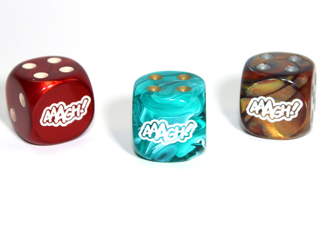 Chessex Custom Dice: AAAGH! d6 d6 (Custom engraved)