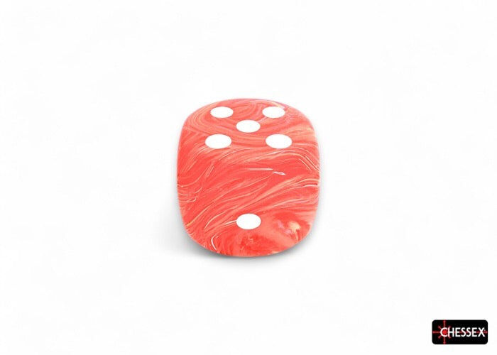 Festive Dahlia/White Luminary 50mm Single d6 Die with Pips