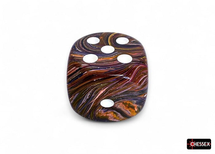 Festive Symphony/White 50mm Single d6 Die with Pips