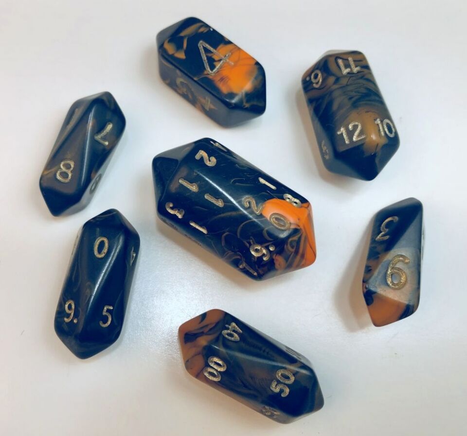 Crystal Caste Barrel Dice: Crystal Oblivion Roleplaying Dice Set - Orange