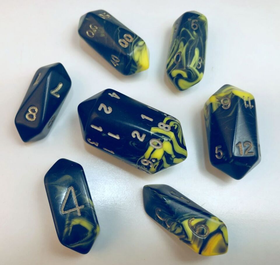 Crystal Caste Barrel Dice: Crystal Oblivion Roleplaying Dice Set - Yellow