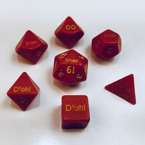 Crystal Caste D'oh! Roleplaying Dice Set - Red