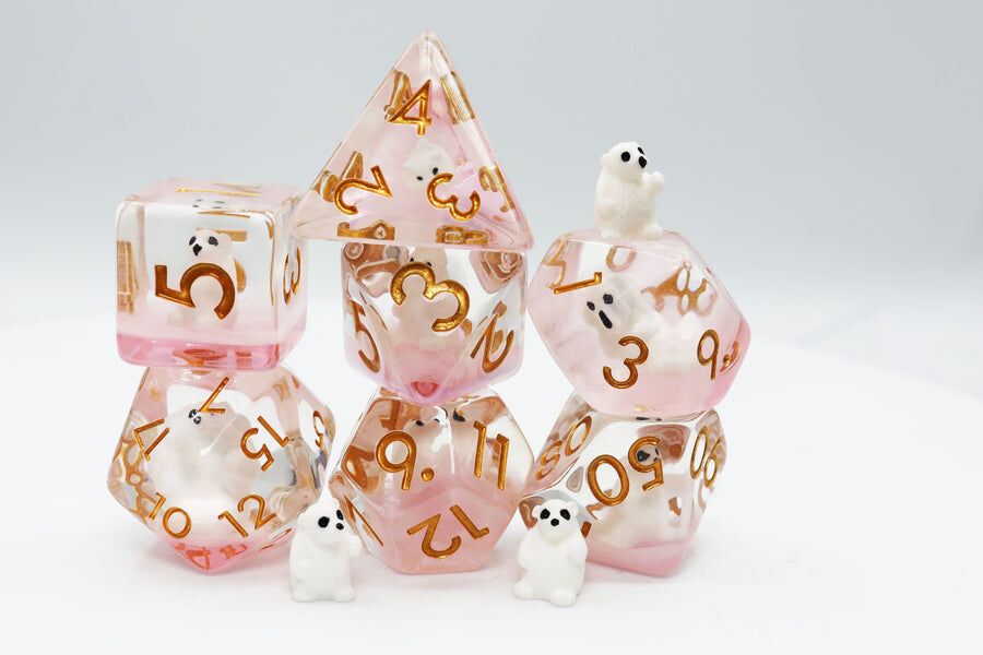 Pink Polar Bear RPG Dice Set