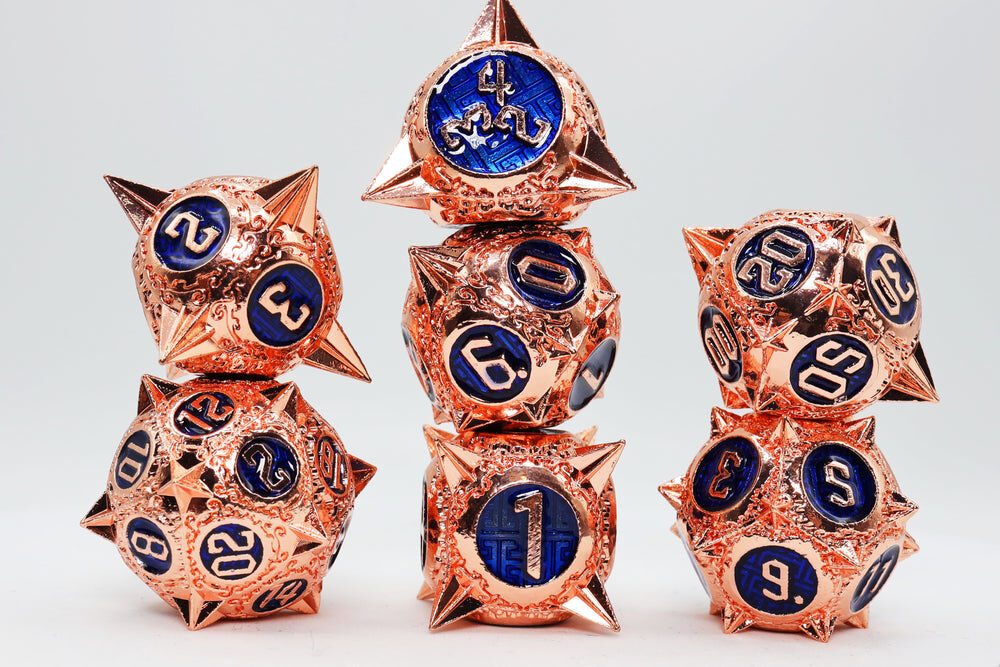 Dice 51: Copper Lit Space - Metal RPG Dice Set