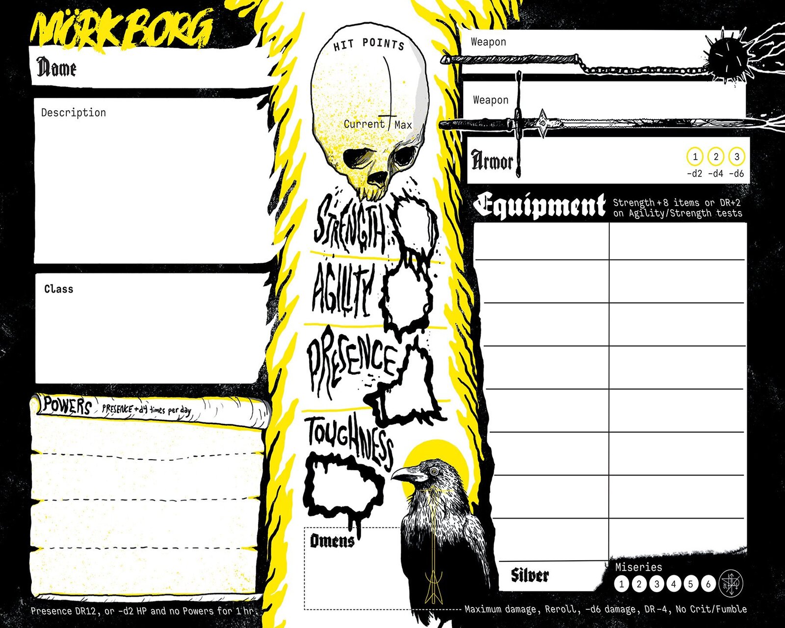 MORK BORG RPG: Character Sheets