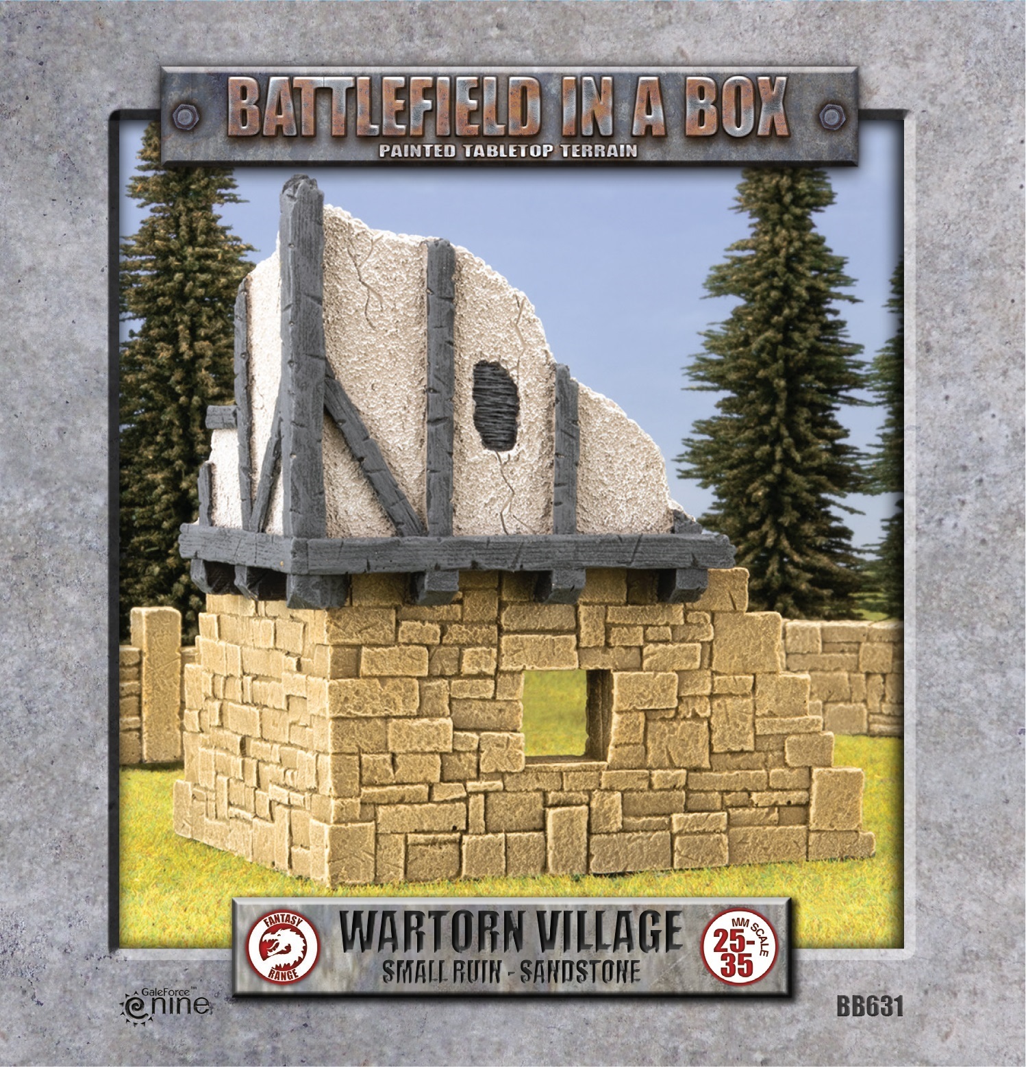 Battlefield in a Box: Wartorn Village - Small Ruin - Sandstone