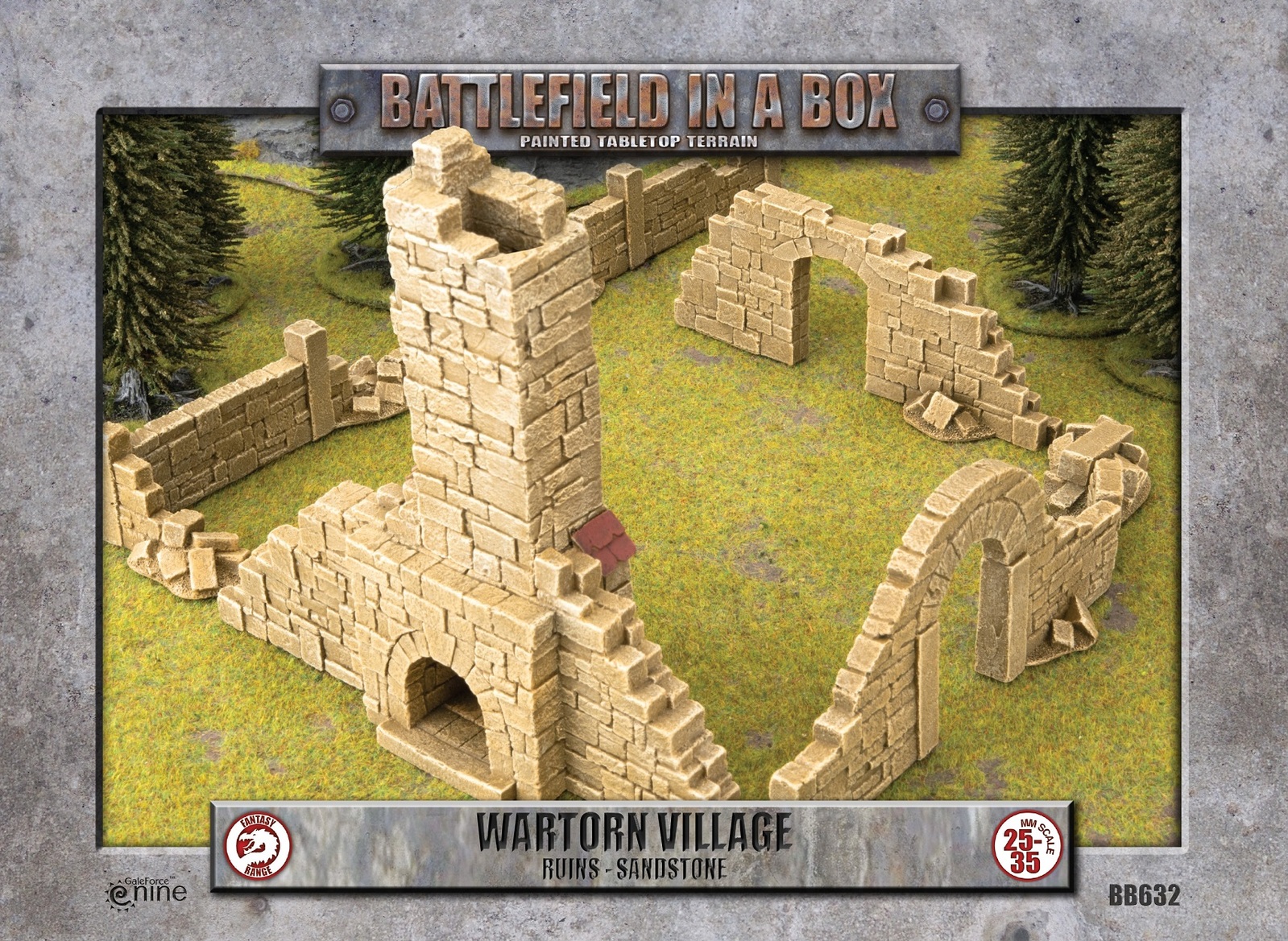 Battlefield in a Box: Wartorn Village - Ruins - Sandstone (x8) 