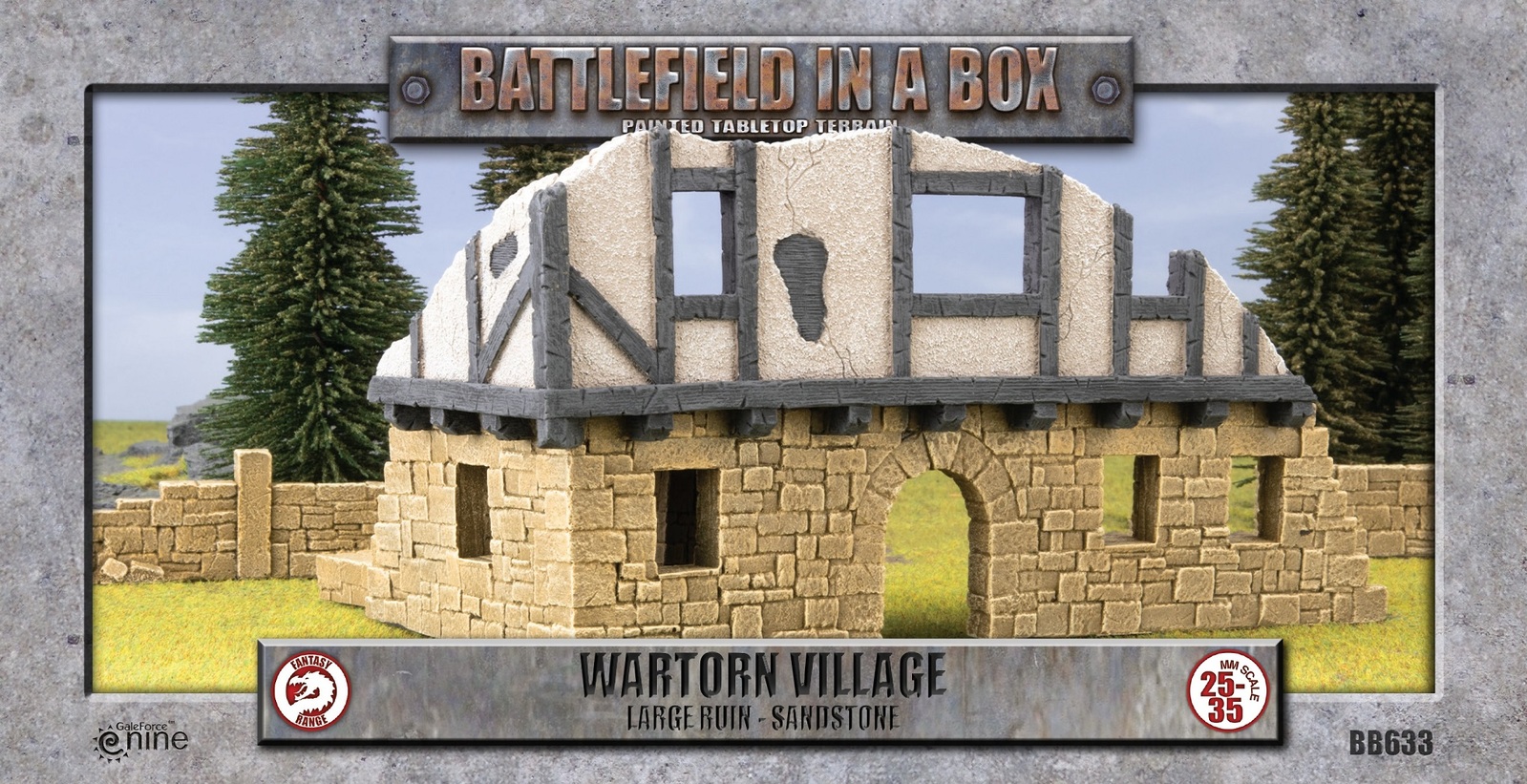 Battlefield in a Box: Wartorn Village - Large Ruin - Sandstone