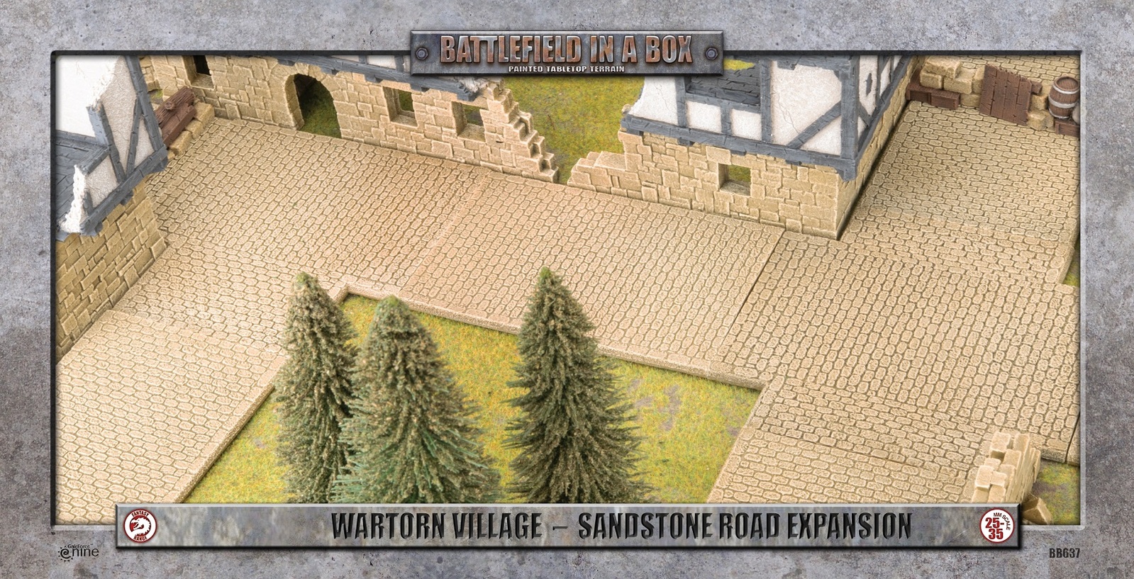 Battlefield in a Box: Wartorn Village: Sandstone Road Expansion - Sandstone (x6)