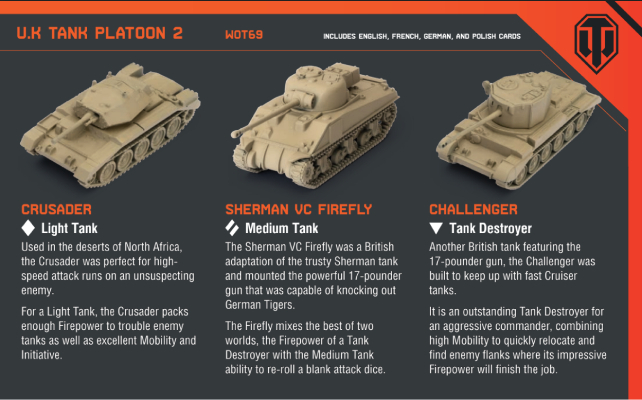 World of Tanks - U.K. Tank Platoon (Crusader, Sherman VC Firefly, Challenger)