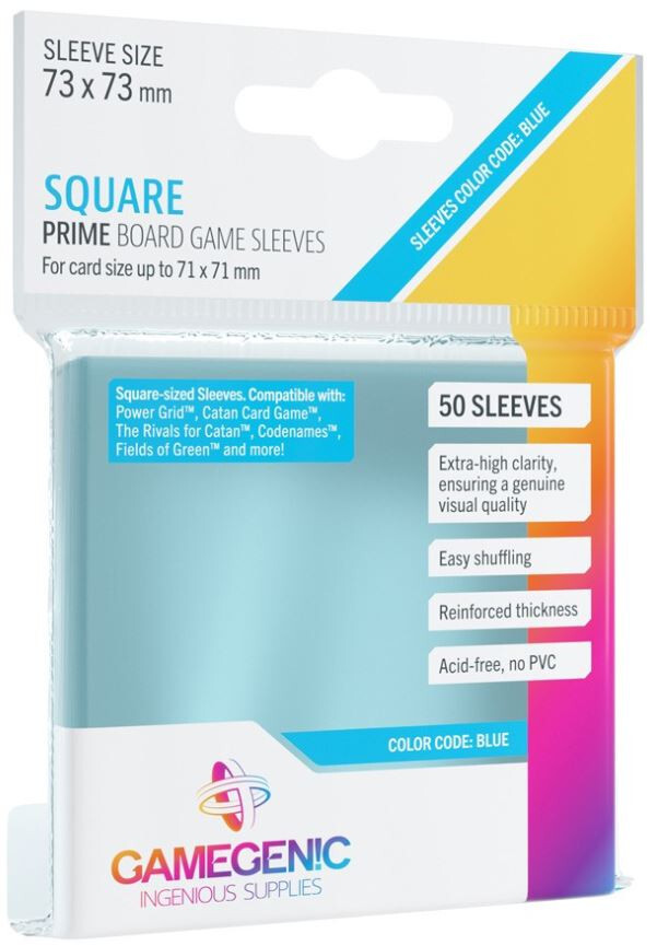Gamegenic Prime Board Game Sleeves - Square Sized (73 x 73mm) (50)